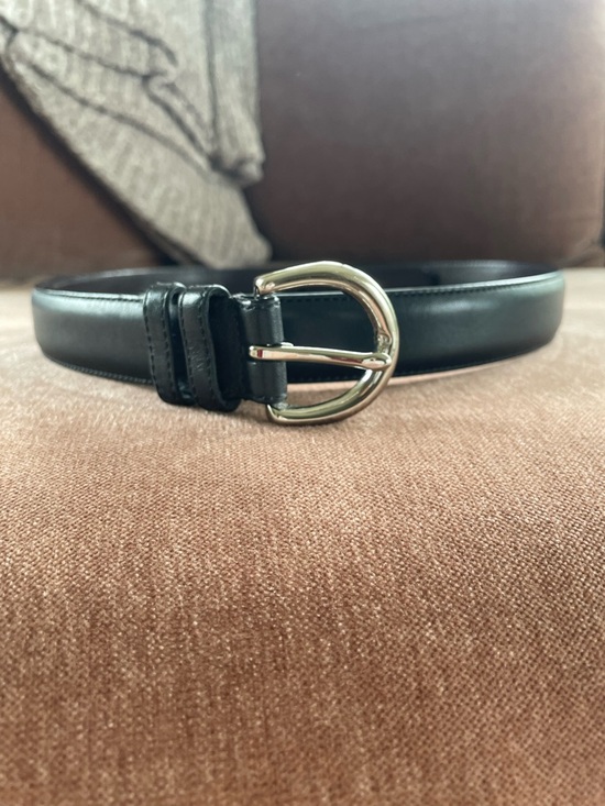 Coach Accessories - Coach Women’s Black Leather Belt with Silver Rounded Buckle, X-large